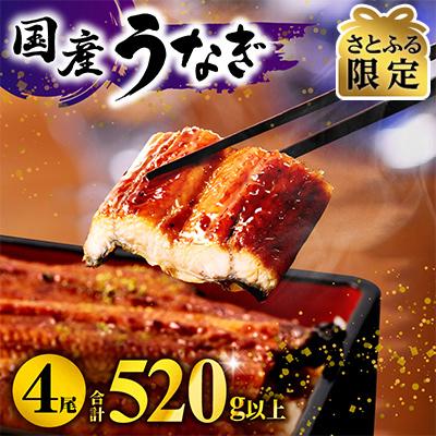 ふるさと納税 宮崎市 【さとふる限定】九州産　うなぎ蒲焼4尾(計520g) | 