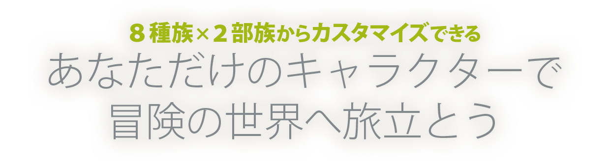 6種族 x 2部族 x 男女の24タイプからカスタマイズできるあなただけのキャラクターで冒険の世界へ旅立とう