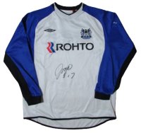  ガンバ大阪 2003/04? トレーニングシャツ 明神智和 選手支給品 直筆サイン入り O-XOサイズ umbro