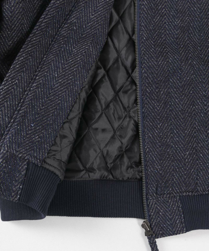 Herringbone Tweed Denim Bomber Jacket裏地